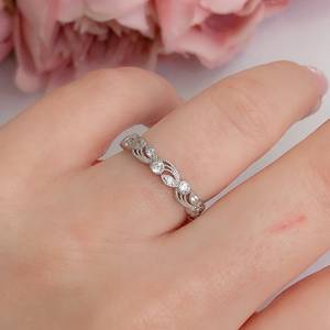 Anillo de compromiso de plata de ley con topacio blanco, estilo eternidad, para fiesta, regalo de aniversario para mujer - Product Image 5