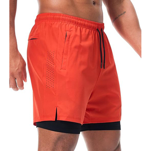 <b>Men's</b> <b>Red</b> Quick Dry Sport <b>Shorts</b> With Elastic Waist And Side Pockets For Gym Workout casual <b>shorts</b> Side pockets athletic wear - Product Image 2