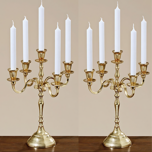 Candelabros de Metal de Aluminio de Alta Calidad con Diseño Elegante, Portavelas de Lujo, Tamaños y Colores Personalizables para Bodas - Product Image 1