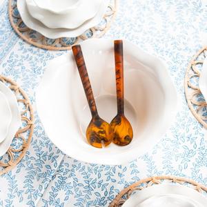 Ensemble cuillère et fourchette à salade en résine marbrée rose pastel moderne, ustensiles de service décoratifs faits à la main - Product Image 6