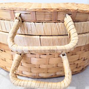 Cesta de Mimbre Estilo Vintage, Ideal para Picnic, Bolso Boho Chic y Decoración para Viajes a la Playa y Almacenamiento en el Hogar, de la India - Product Image 5