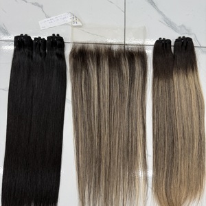 Extensiones de Cabello Humano Liso Ombre Premium, de Marrón a Rubio Balayage, Cabello Remy, Juego Completo para Cabeza - Product Image 5