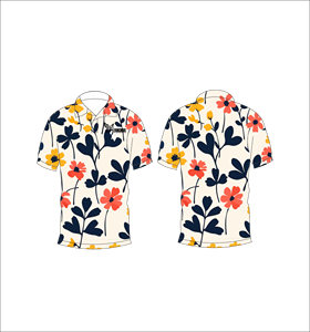 Camisa polo con estampado floral para hombre, manga corta, informal, de verano, para golf, ligera, con cuello, a la moda. - Product Image 3