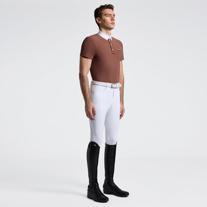 High Quality 4way Stretch Horse Riding Equestrian Shirt Top <b>Base</b> <b>Layer</b> Competition Show Shirt Polo in Soft Feel Technical Fabric - Product Image 2
