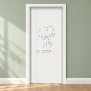 Porte intérieure en bois massif finition moderne Golden Aero GA-30L avec rainure Snoopy pour chambre, villa, appartement - Product Image 1