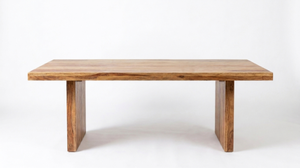 Table à manger rectangulaire en bois massif rustique, design moderne fait main, meubles de salle à manger pour la maison, 6 places - Product Image 2