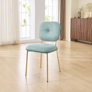 Set di 2 Sedie da Pranzo Moderne Beige e Verdi, Sedie da Cucina Contemporanee con Gambe in Metallo Salvaspazio - Product Image 5