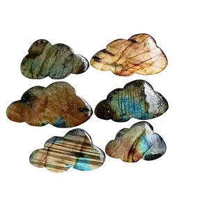 Pierre précieuse en labradorite sculptée en forme de nuage, cristal de nuage, décoration d'intérieur, grossiste en cristaux sculptés en forme de nuage - Product Image 6