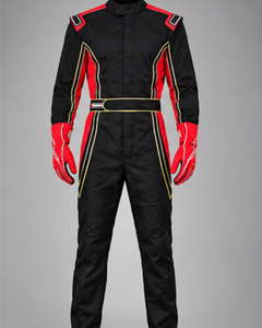 Combinaison de course automobile pour homme, noire et rouge, respirante, en polyester/nylon, séchage rapide, imperméable, manches longues, impression par sublimation - Product Image 2