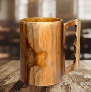 แก้วไม้ทำมือแบบดั้งเดิม ยอดนิยมสูง แก้วน้ำไม้ธรรมชาติ แก้วกาแฟรักษ์โลก ดีไซน์เรียบง่าย - Product Image 4