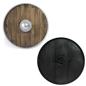 Bouclier Viking Nordique Classique en Bois, Design Rond Fait Main pour Événements Costumés, Affichage Décoratif et Collectionneurs - Product Image 1