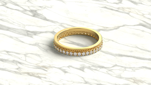 Vintage 18K Gold Miligrain Beaded Eternity Band Round Cut Diamond Micro Pave <b>Stacking</b> <b>Ring</b> Stackable Wedding <b>Ring</b> Gift for Women - Product Image 3
