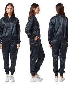Conjunto Deportivo de Invierno para Mujer, Talla Grande, Chaqueta con Capucha de Forro Polar de Algodón con Cierre Completo y Pantalones Ajustados, Traje Deportivo para Correr - Product Image 4