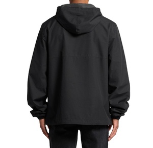 เสื้อแจ็คเก็ต Anorak แบบมีฮู้ด ผ้าไนลอนสีดำล้วน รุ่นใหม่ คุณภาพสูง สำหรับฤดูใบไม้ผลิ กันลม มีซิปครึ่งตัว ตกแต่งด้วยผ้าปะติด - Product Image 4