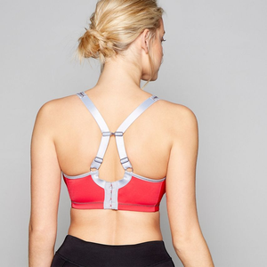 Conjunto de Yoga para Mujer con Bloques de Color y Cuello en V, Sujetador Deportivo Transpirable sin Costuras y con Tirantes Fijos - Product Image 2