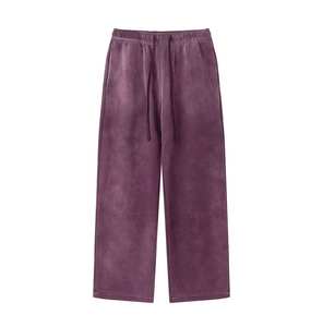 Pantalones Deportivos Personalizados con Apliques, de Algodón Grueso de Alta Calidad, con Doble Cintura, Lavado Ácido y Pedrería para Hombre - Product Image 5