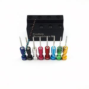 Destornilladores protésicos dentales Destornillador de laboratorio de mango largo Juego de 8 piezas Juego de destornilladores largos protésicos con logotipo personalizado - Product Image 1