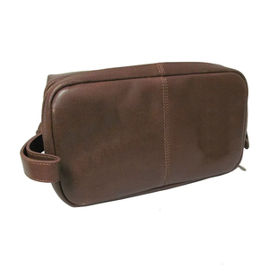 Neceser de Viaje de Cuero Genuino con Doble Cierre para Hombre, Bolsa de Cosméticos - Product Image 3