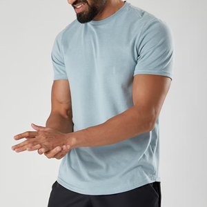 Camiseta Deportiva de Entrenamiento para Hombre con Logotipo Personalizado del Fabricante OEM, Algodón y Elastano, Corte Ajustado, Estampada, para Ejercicio al Aire Libre - Product Image 6