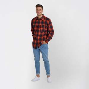 Camisas Casuales de Manga Larga con Botones para Hombre, Diseño Cuadrado, Estampado de Franela, Poliéster/Algodón, Tejido Transpirable - Product Image 2