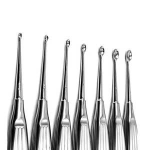Juego de 8 Curetas Óseas Volkmann de Azicon, Instrumentos Quirúrgicos Ortopédicos para Curetaje, Kit de Desbridamiento con Curetas Ovaladas y Redondas - Product Image 2