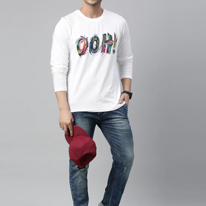 เสื้อสเวตเชิ้ตผู้ชายแฟชั่นลำลองสีพื้น แขนยาว ผ้าฟลีซ อุ่นสบายสำหรับฤดูใบไม้ร่วงและฤดูหนาว ผลิตจากผ้าฝ้าย 100% พิมพ์ลายสกรีน ย้อมสีเรียบ - Product Image 3