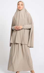 Modest <b>Khimar</b> Abaya Long Sleeve Floor Length Loose Fit Neck Solid Color Embroidered Floral Women Middle East Style Daily Wear - Product Image 4