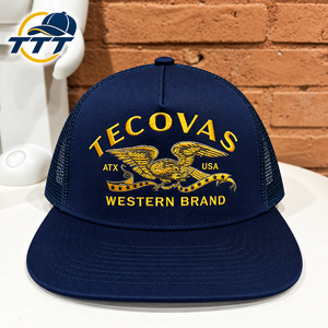 Casquette de baseball personnalisée à 5 panneaux en maille, avec logo brodé, fermeture snapback, en tissu de coton, fabriquée au Vietnam, OEM, vente en gros, usine de casquettes - Product Image 1