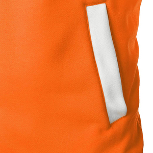 Men's Orange White Varsity Jacket Regular Fit <b>Covered</b> <b>Button</b> Closure Solid Color Casual Summer Wear Corduroy Breathable - Product Image 5