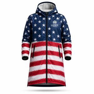 Chaqueta de Invierno Personalizada con la Bandera de EE. UU., Impermeable, Cortavientos, Forrada de Forro Polar, con Capucha, Abrigo Largo para Natación, Surf y Deportes al Aire Libre - Product Image 1