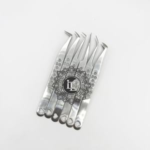 ชุดแหนบต่อขนตาสแตนเลสคุณภาพสูง ทนทาน พร้อมป้ายกำกับแบบกำหนดเอง ลายหัวใจ ด้านล่างขัดเงา ปลายแหลม หรูหรา - Product Image 2