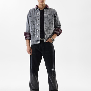 OEM Mens Denim Jean <b>Jacket</b> Casual Outwear Fall <b>Jacket</b> Denim Button up Coat Oversize Denim <b>Jacket</b> for Men acidwash fashion casual - Product Image 1