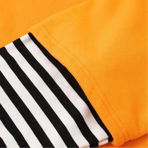 เสื้อไหมพรมแขนยาวสีเหลืองขนาดใหญ่พิเศษ คอโอ ลายทางที่ปลายแขน สวมใส่สบายๆ ได้ทั้งชายและหญิง เหมาะสำหรับฤดูใบไม้ผลิ - Product Image 6
