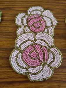 Set of 6 Floral Beaded <b>Coasters</b>: Handmade <b>Drink</b> <b>Coasters</b> - Product Image 2