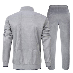 Chaqueta Deportiva Gris para Hombre con Cierre Completo, Bolsillos Laterales, Cuello Alto, Transpirable, de Poliéster, para Otoño - Product Image 2