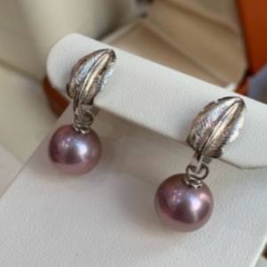 Nouvelles boucles d'oreilles en perles G18K Golden Zhen Duo Ma 7-8 mm, style froid et vibrant, extrêmement simples, sens exquis, assorties - Product Image 3