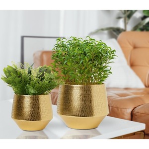 Artistic Metal Flower <b>Pot</b> with Sculptural Stand Design Creative Iron Planter <b>Pot</b> with Abstract Design for Modern Homes - Product Image 1