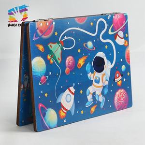 Juguete de Madera para Niños con Forma de Portátil, con Tarjetas de Aprendizaje de Letras, Matemáticas y Pizarra - Juguete Educativo Interactivo W12E196 - Product Image 4