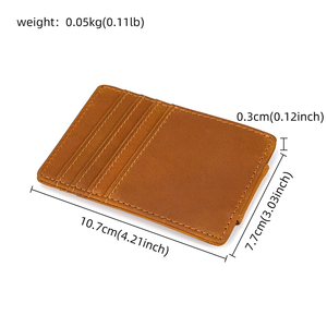 Unique Design Fashion Slim Custom Color Logo <b>Holder</b> Cards Real Leather Card <b>Holder</b> Men's Short <b>Wallet</b> - Product Image 3