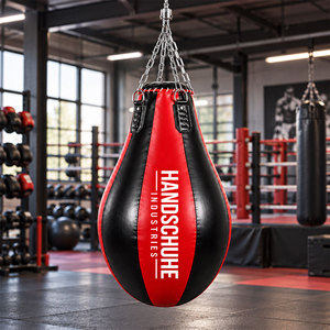 Ballon de vitesse de boxe sur mesure en PU, durable, rouge et noir, avec rembourrage mixte, pour adultes, sac de frappe fitness - Product Image 6