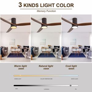 52-Inch Indoor LED Flush Mount <b>Ceiling</b> Fan with <b>Remote</b> <b>Control</b> and LED <b>Light</b> - Product Image 5