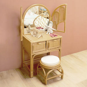 Toddler rattan <b>vanity</b> <b>make</b>-<b>up</b> tables beautiful dressing table sets with openable mirror doors - Product Image 6