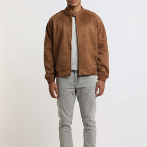 Best Quality Winter <b>Men's</b> Bomber <b>Jacket</b> Breathable Cheap Price Brown Color Design <b>suede</b> <b>jacket</b> <b>suede</b> brown <b>jacket</b> - Product Image 2