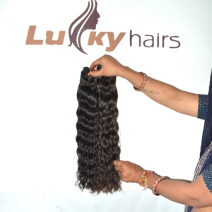 Extensions de cheveux 100% naturels indiens Remy bruts, bouclés coupés à l'échiquier, double épaisseur, noir naturel, pointes pleines, cuticules alignées, 100g - Product Image 6
