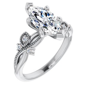 Anillo de Compromiso de Moissanita con Corte Marquesa de 12x6mm, Plata de Ley 925, Chapado en Oro, Engaste de Garras, para Promesa Nupcial, Boda, Aniversario - Product Image 2