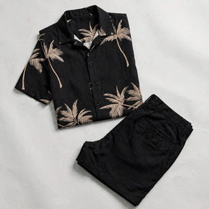 2026 Wholesale Summer Men's Casual Shorts <b>Set</b> Plain Color Solid 100% Cotton Jersey Quick Dry Knitted Customized Logo <b>Twin</b> <b>Set</b> - Product Image 2