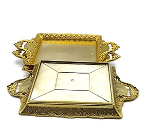 Bandejas Organizadoras de Chocolate de Latón, Vajilla para Fiestas y Bodas, Diseño Antiguo Decorativo, Forma Rectangular, Bandeja para Postres y Chocolates - Product Image 6