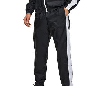 MAINTAIN SPORTS Pantalon de survêtement noir pour homme avec bandes latérales blanches, coupe régulière, taille élastique, coupe-vent, léger, longueur intégrale, style sportif - Product Image 4