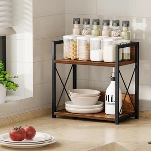 Cross Design Wooden And Metal Spice <b>Rack</b> For <b>Kitchen</b> Counter <b>Storage</b> Pantry Organization And Daily Essentials Spice <b>Rack</b> - Product Image 4