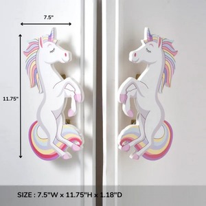 Poignée de porte licorne moderne en bois d'acacia faite à la main, multicolore, pour cuisine, commode, tiroir, placard, chambre d'enfant – Design moderne et facile - Product Image 6